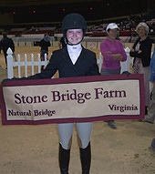 Carly Williams of Stone Bridge Farm holds the team banner at 2011 IEA Nationals